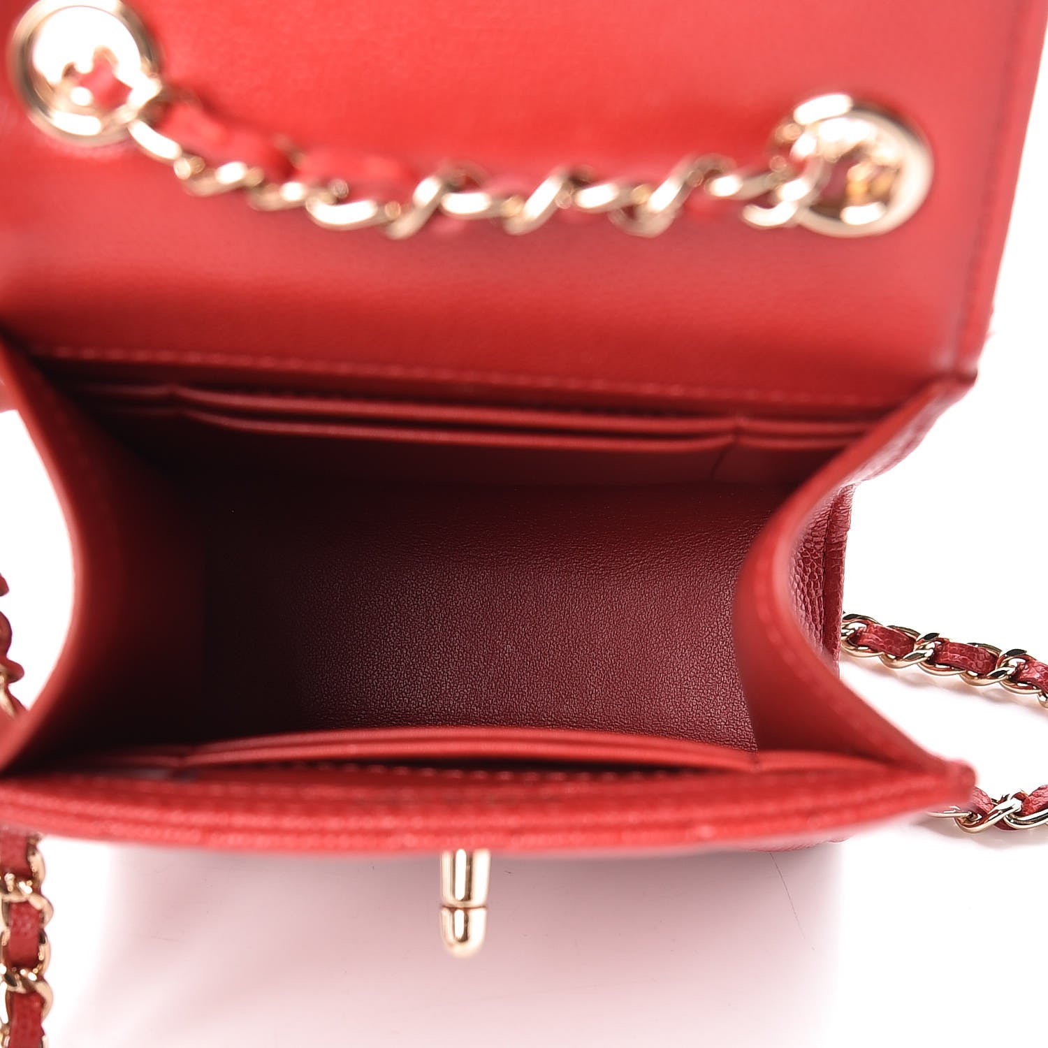 Chanel Caviar Quilted Classic Phone Holder Red 5 of 13