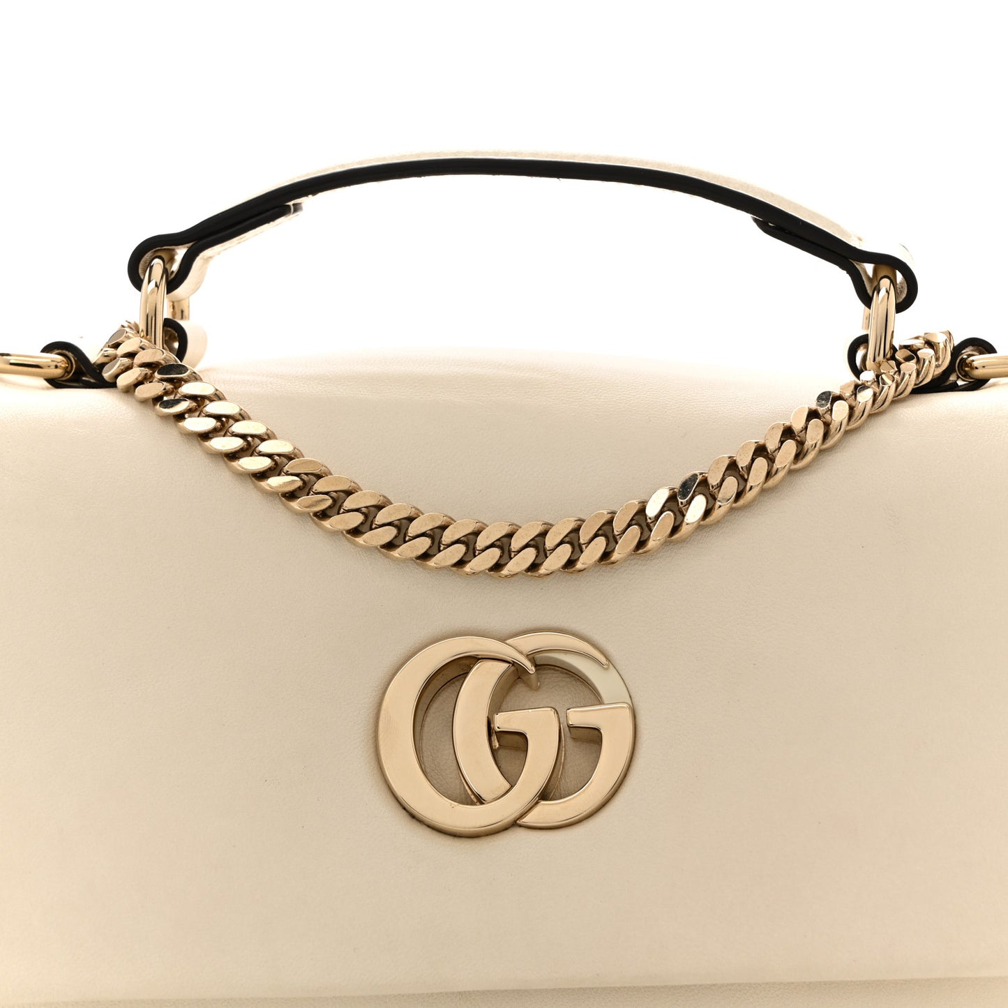 Lambskin Mini GG Milano Top Handle Shoulder Bag White