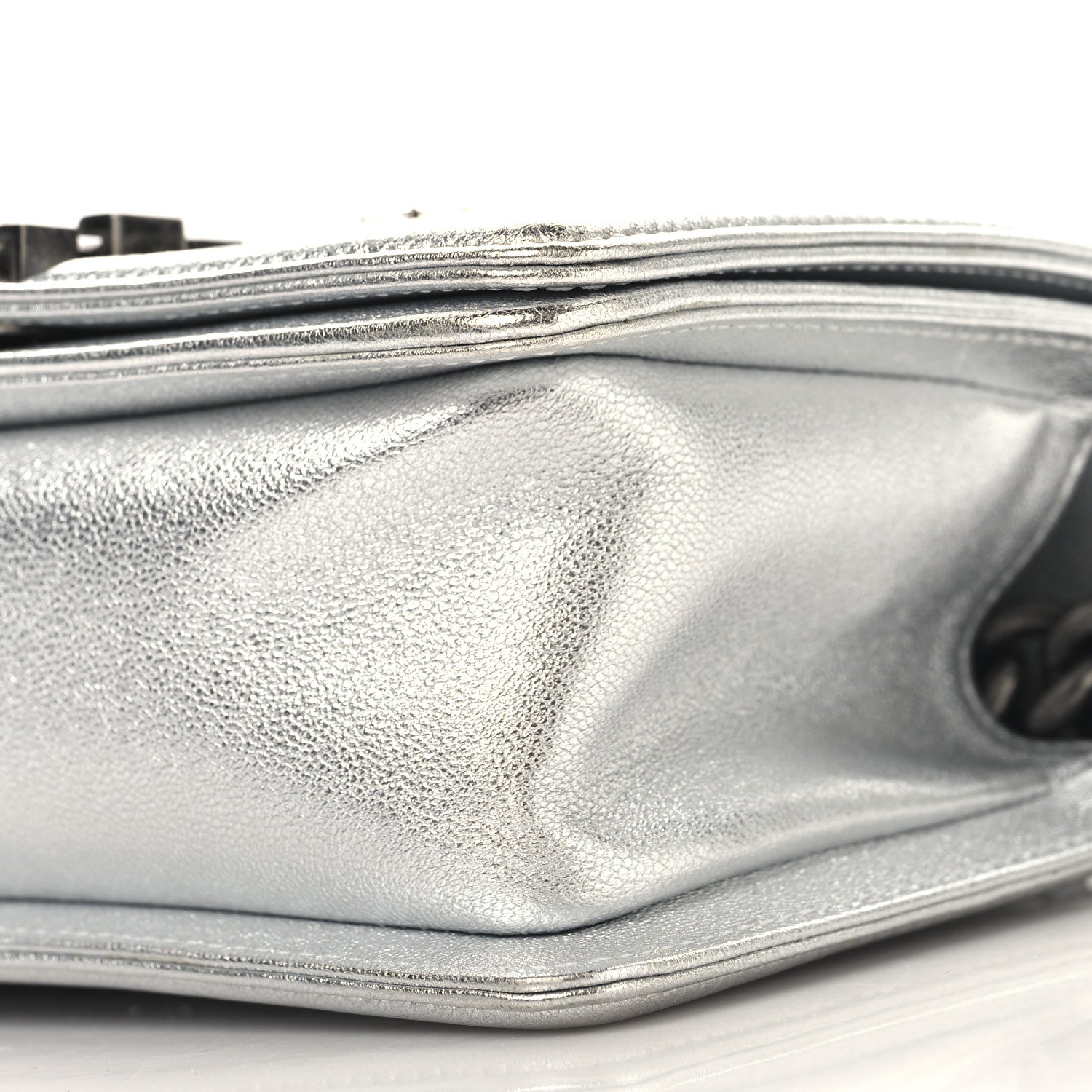 Chanel Metallic Calfskin Crystal Embroidered Small Boy Flap Silver 10 of 11