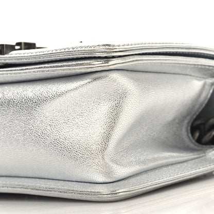 Chanel Metallic Calfskin Crystal Embroidered Small Boy Flap Silver 10 of 11