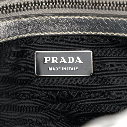 Prada Nappa Gaufre Dome Satchel Silver 5 of 11