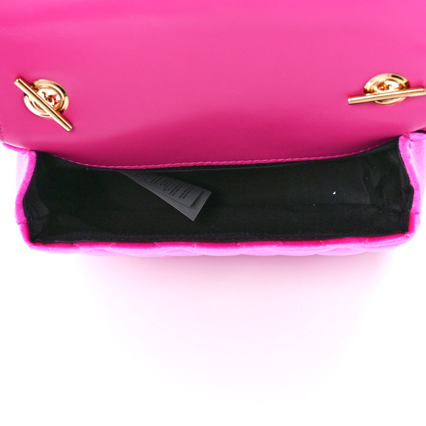 Velvet Quilted Medusa Chain Crossbody Pink