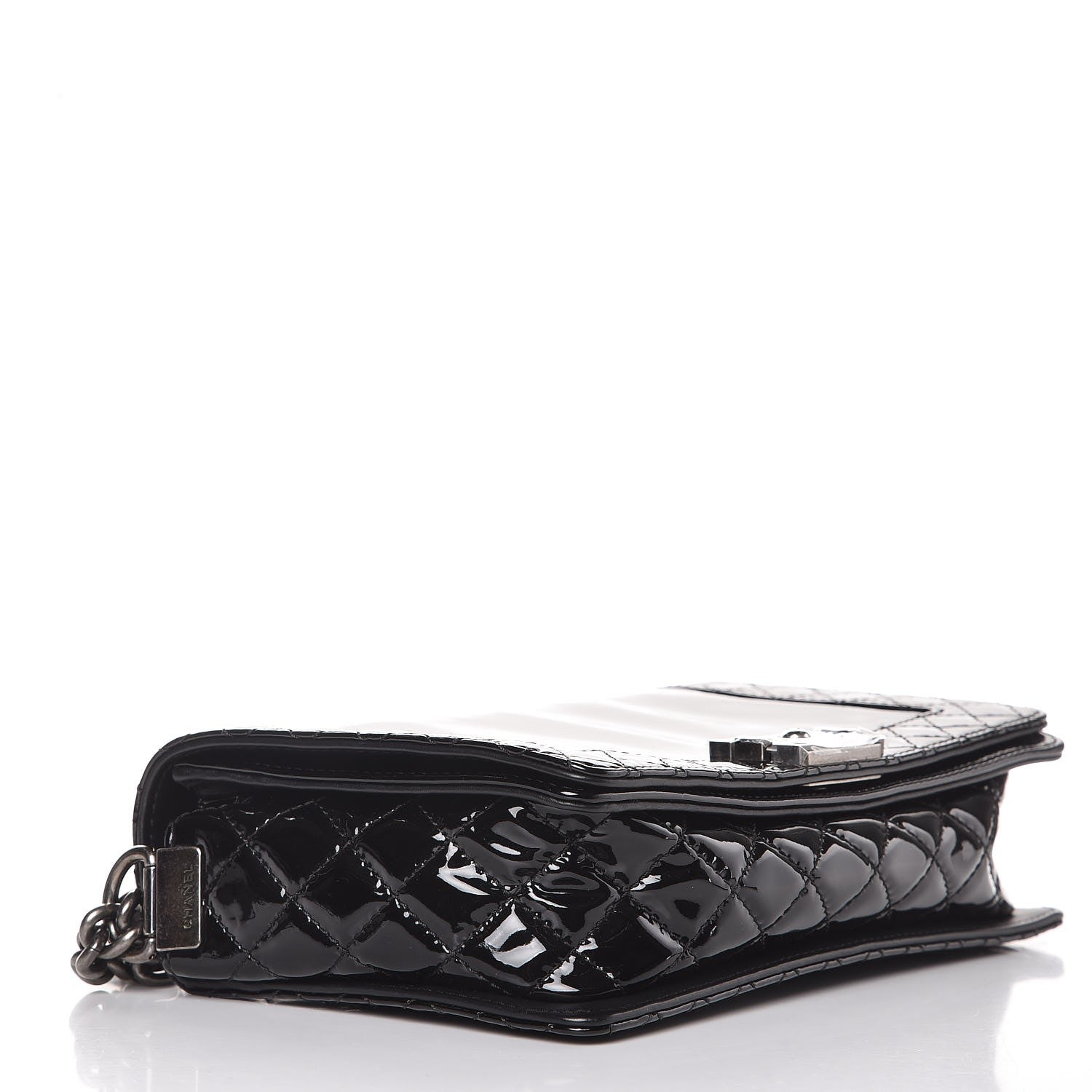 Chanel Patent New Medium Boy Reverso Flap Black 4 of 7