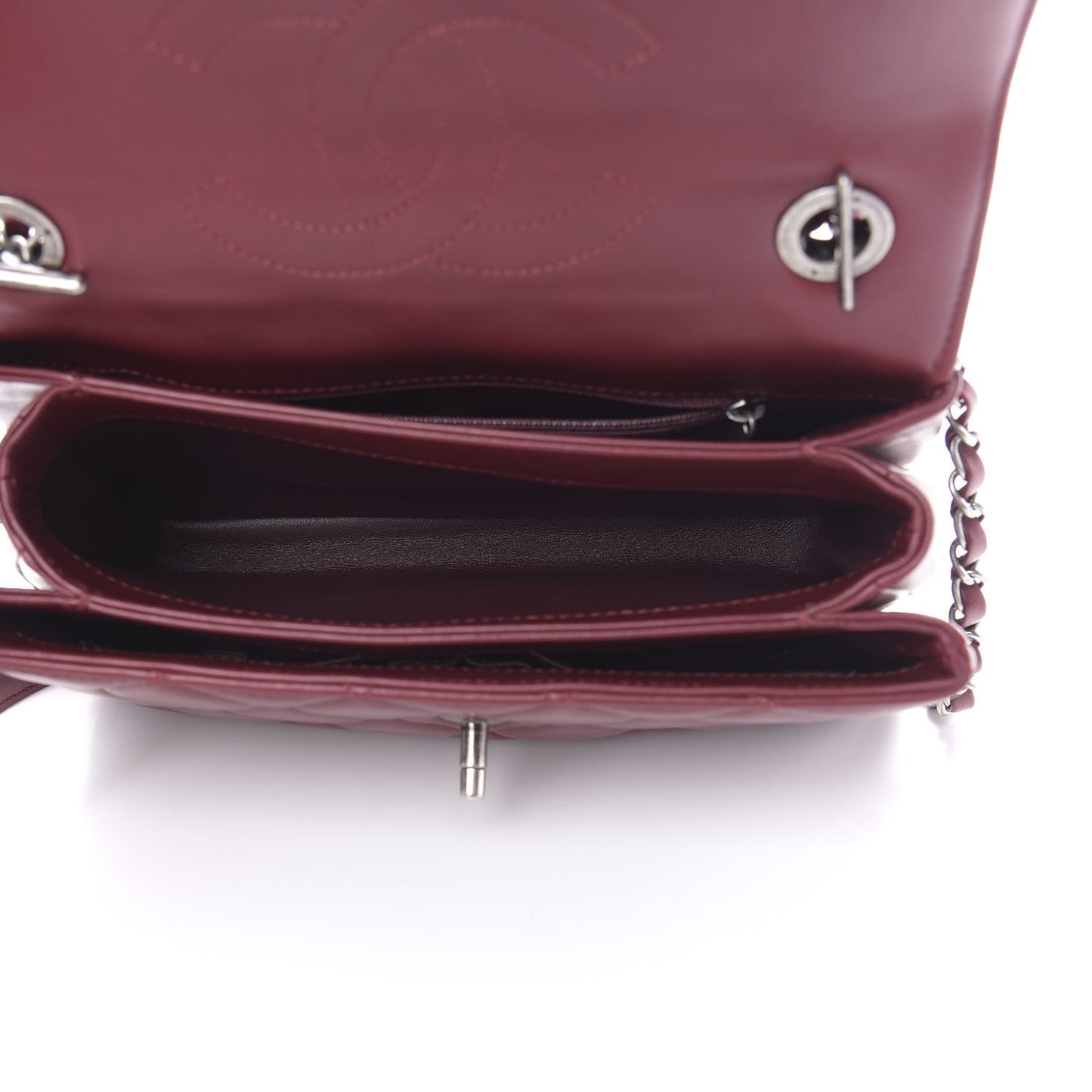 Lambskin Quilted Small Trendy CC Flap Dual Handle Bag Red