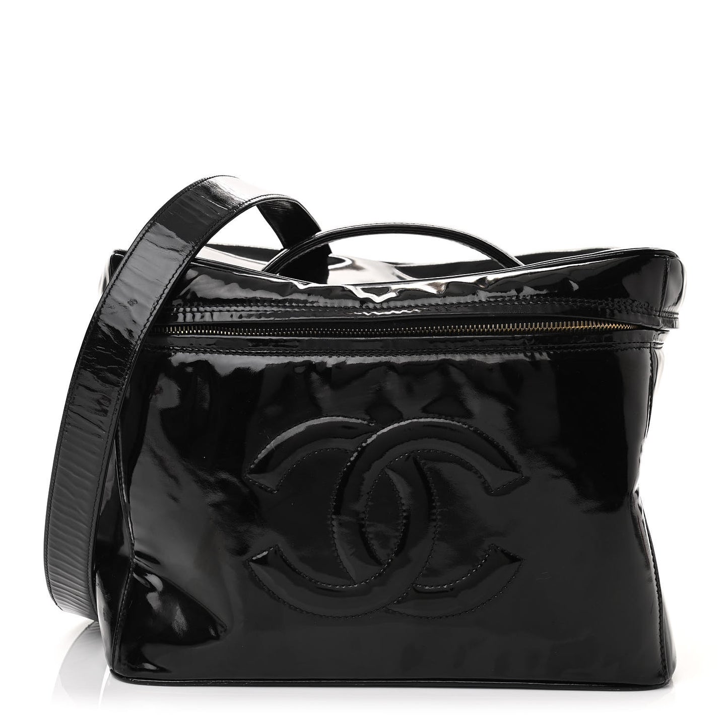Patent CC Vanity Cosmetic Case Black