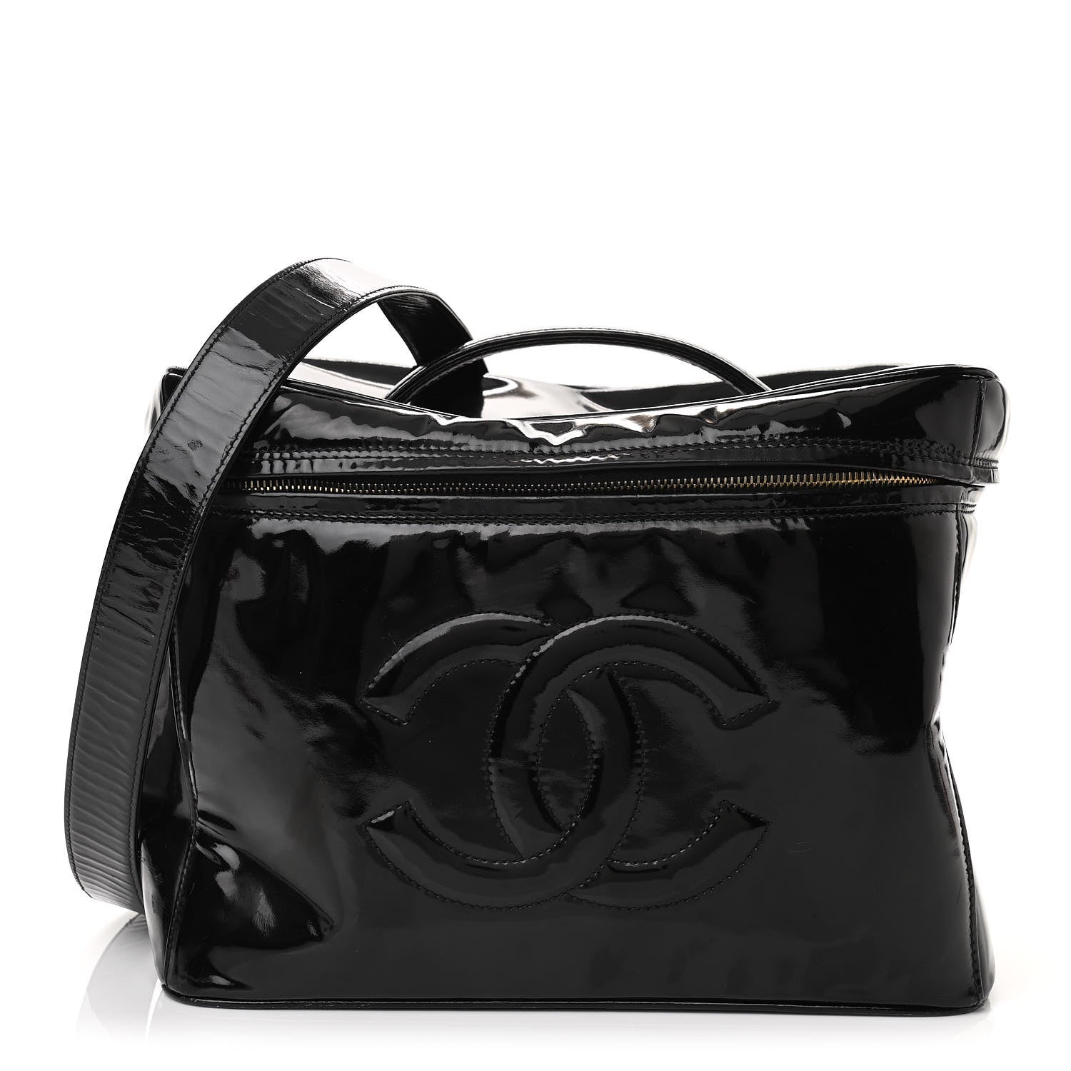 Chanel Patent CC Vanity Cosmetic Case Black 1 of 17