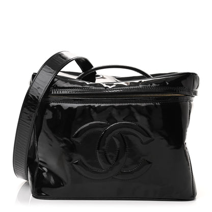 Chanel Patent CC Vanity Cosmetic Case Black 1 of 17