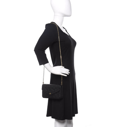 Louis Vuitton Empreinte Pochette Felicie Chain Wallet Black 2 of 10