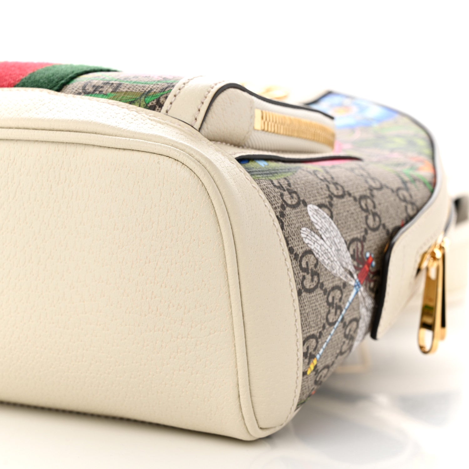 Gucci GG Supreme Monogram Flora Web Small Ophidia Day Backpack White 10 of 10