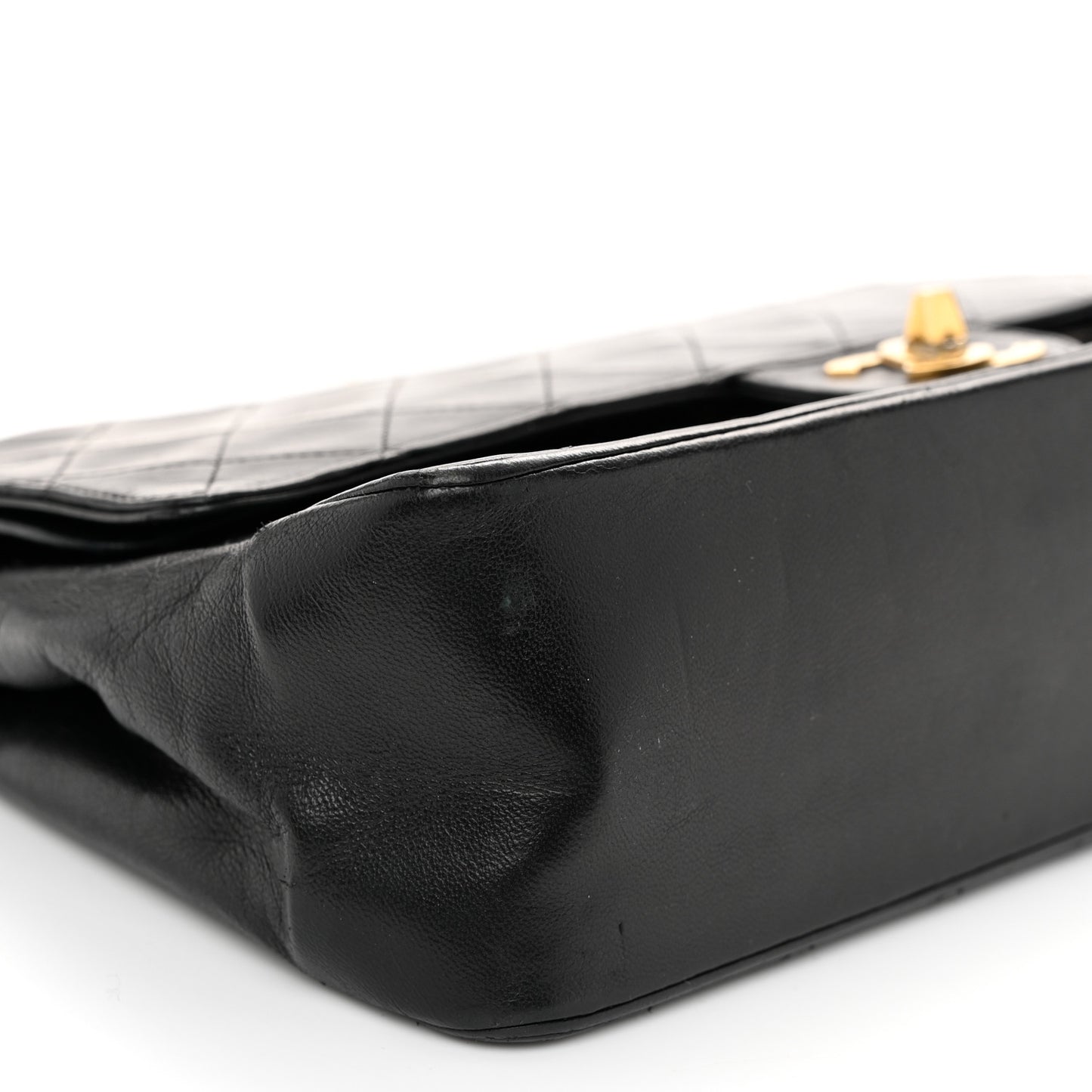 Lambskin Quilted Medium Double Flap Bijoux Chain Black