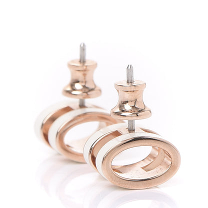 Hermes Gold Lacquered Pop H Earrings Ecru 3 of 5