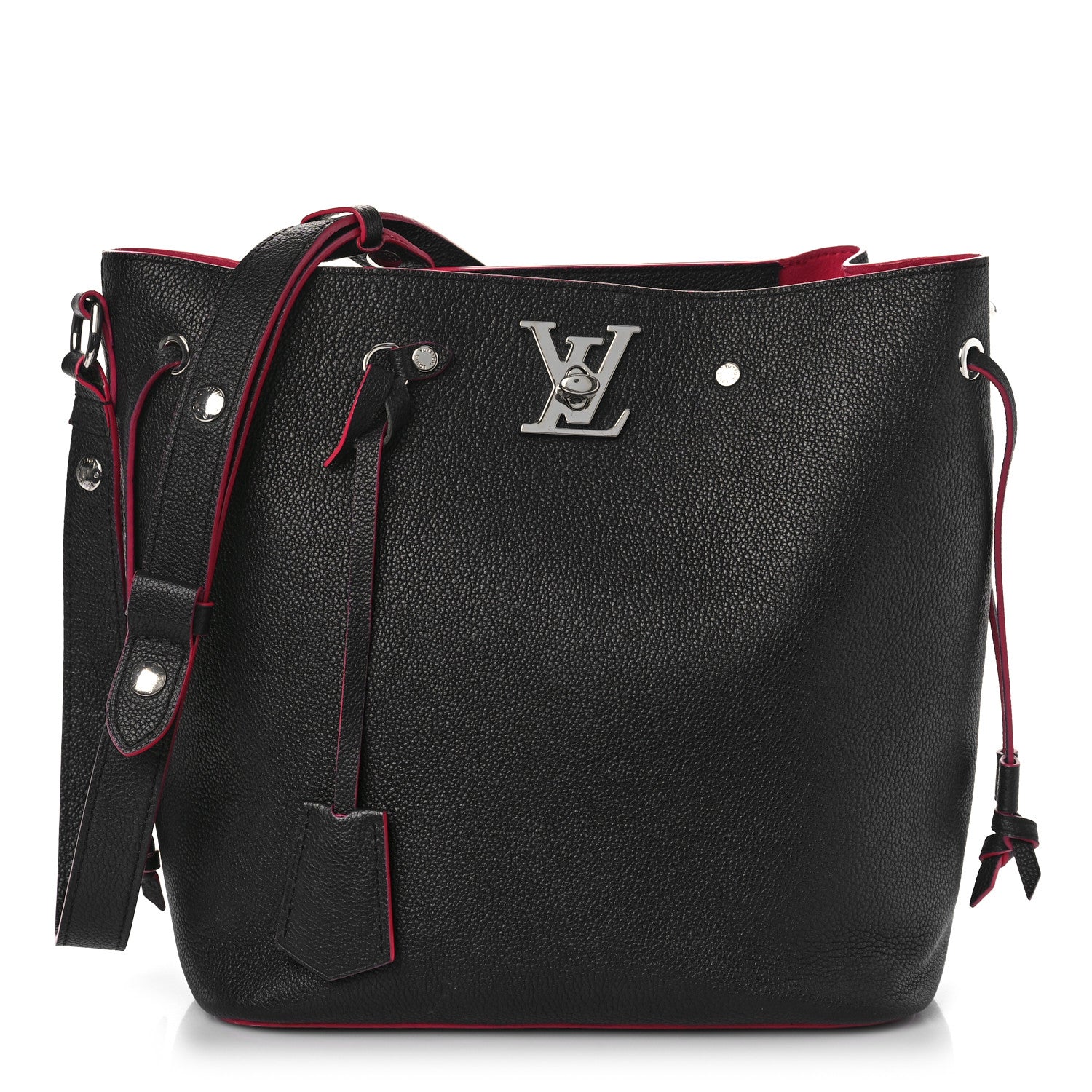 Louis Vuitton Calfskin Lockme Bucket Black 1 of 9