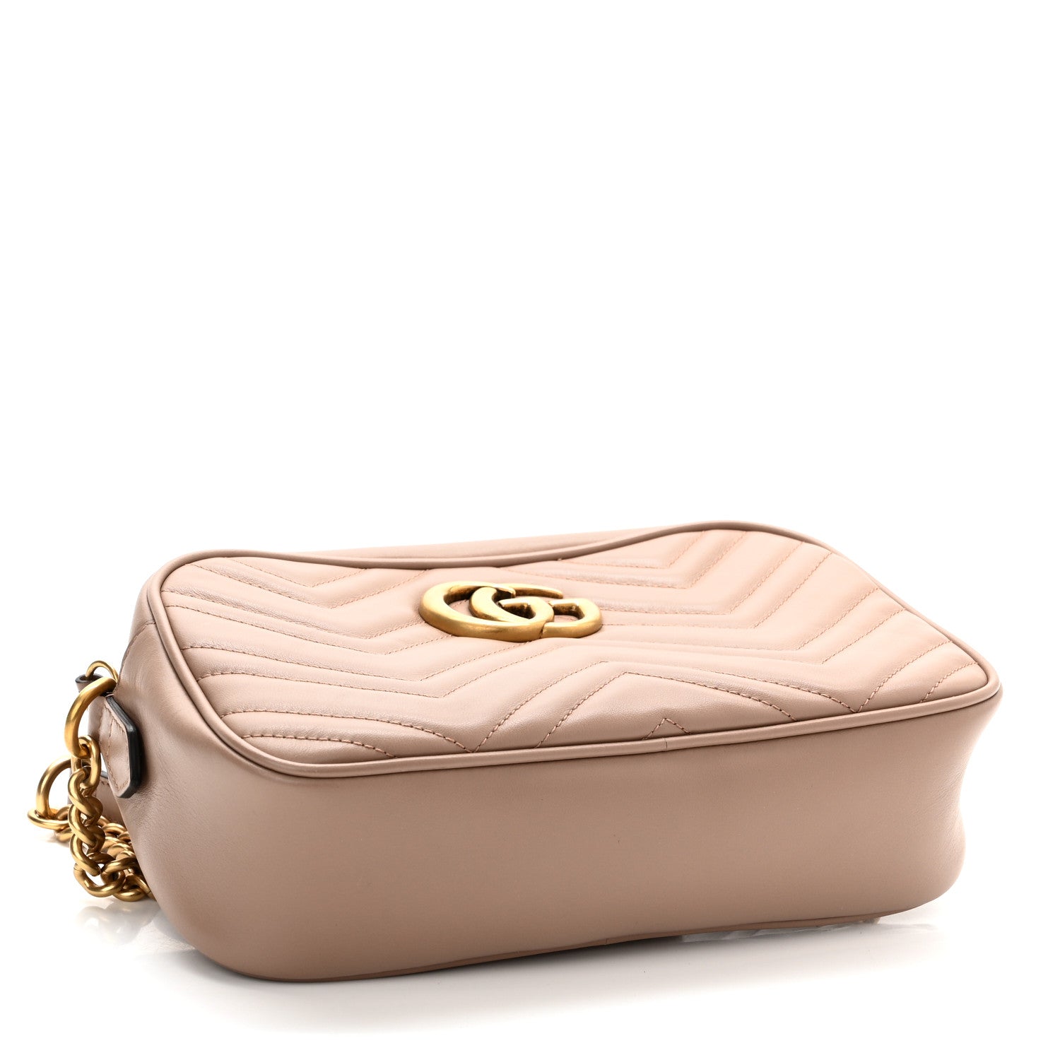 Gucci Calfskin Matelasse Small GG Marmont Chain Shoulder Bag Porcelain Rose 2 of 10