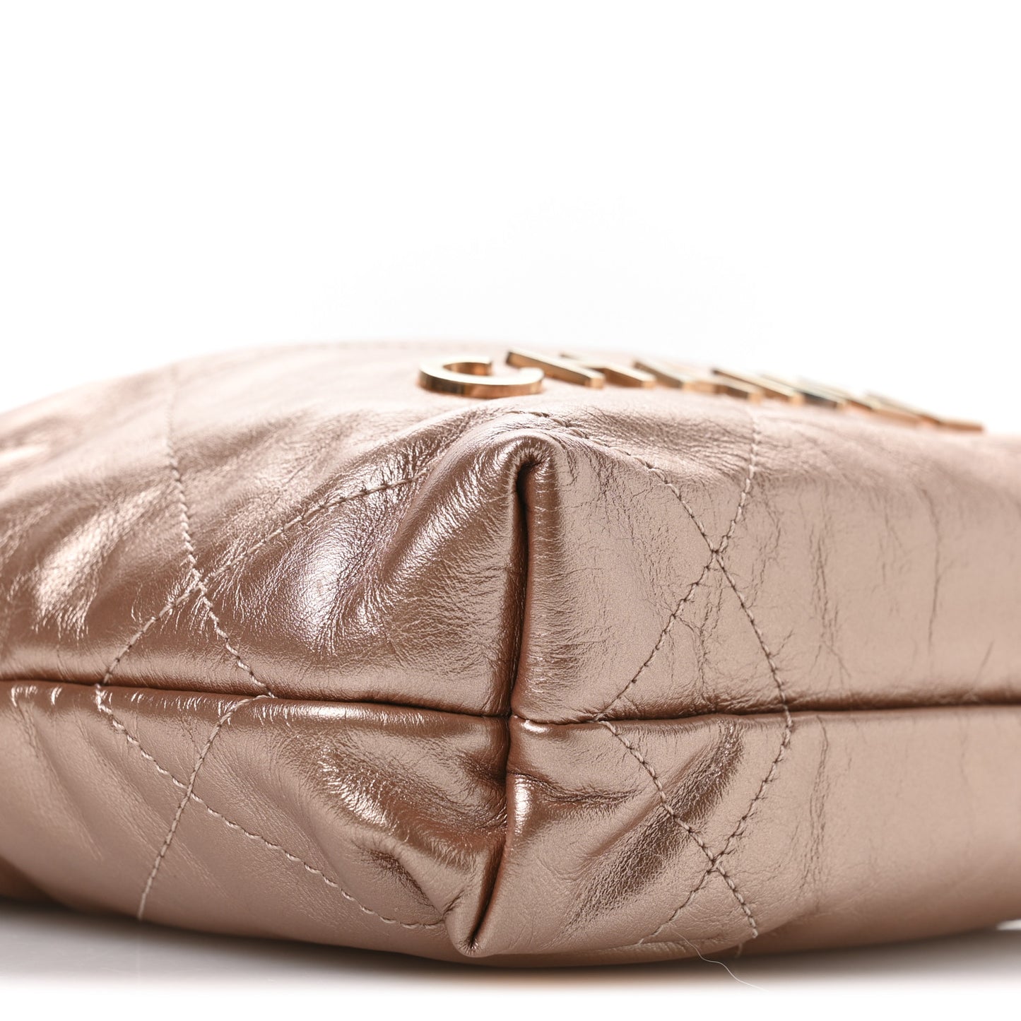 Metallic Calfskin Quilted Mini Chanel 22 Copper