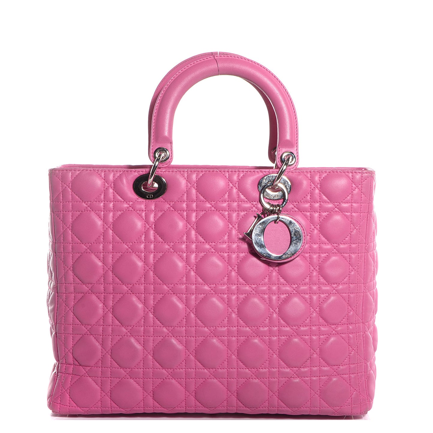 Lambskin Cannage Large Lady Dior Pink