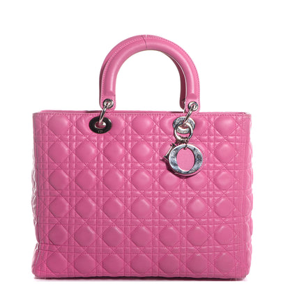 Christian Dior Lambskin Cannage Large Lady Dior Pink 1 of 7
