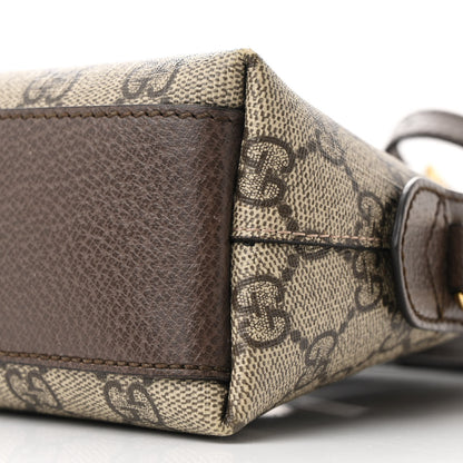 Gucci GG Supreme Monogram Textured Dollar Calfskin Web Small Ophidia Dome Shoulder Bag Beige Ebony New Acero 10 of 10