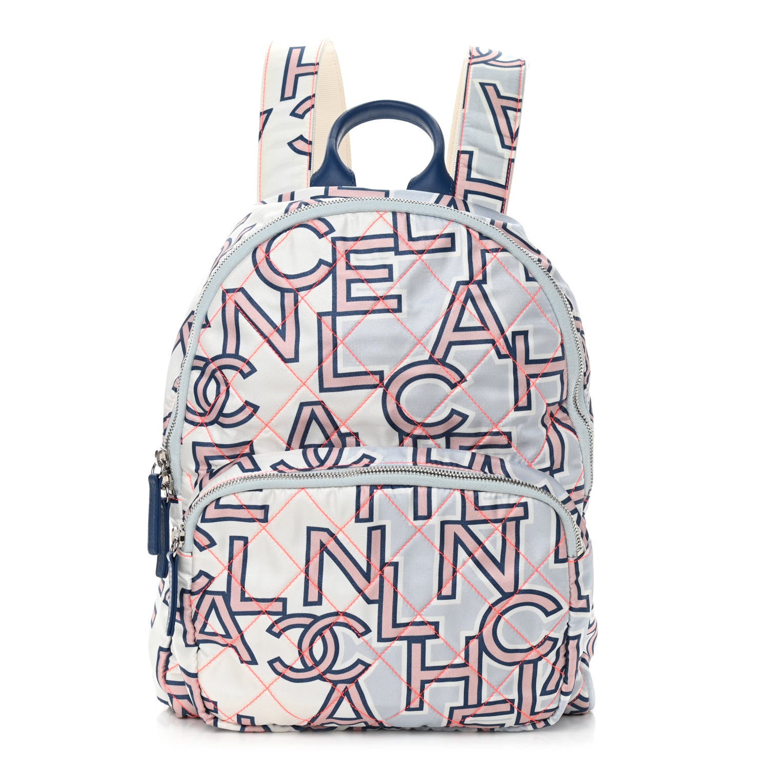 Chanel Nylon Stitched Printed Logo Backpack Multicolor 1 of 12