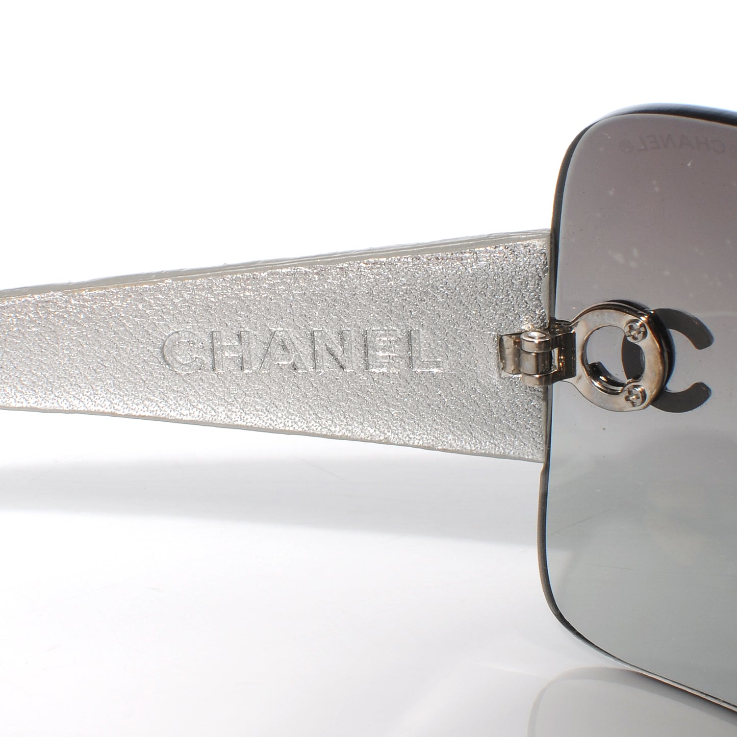 Leather Quilted CC Sunglasses 4157 Silver