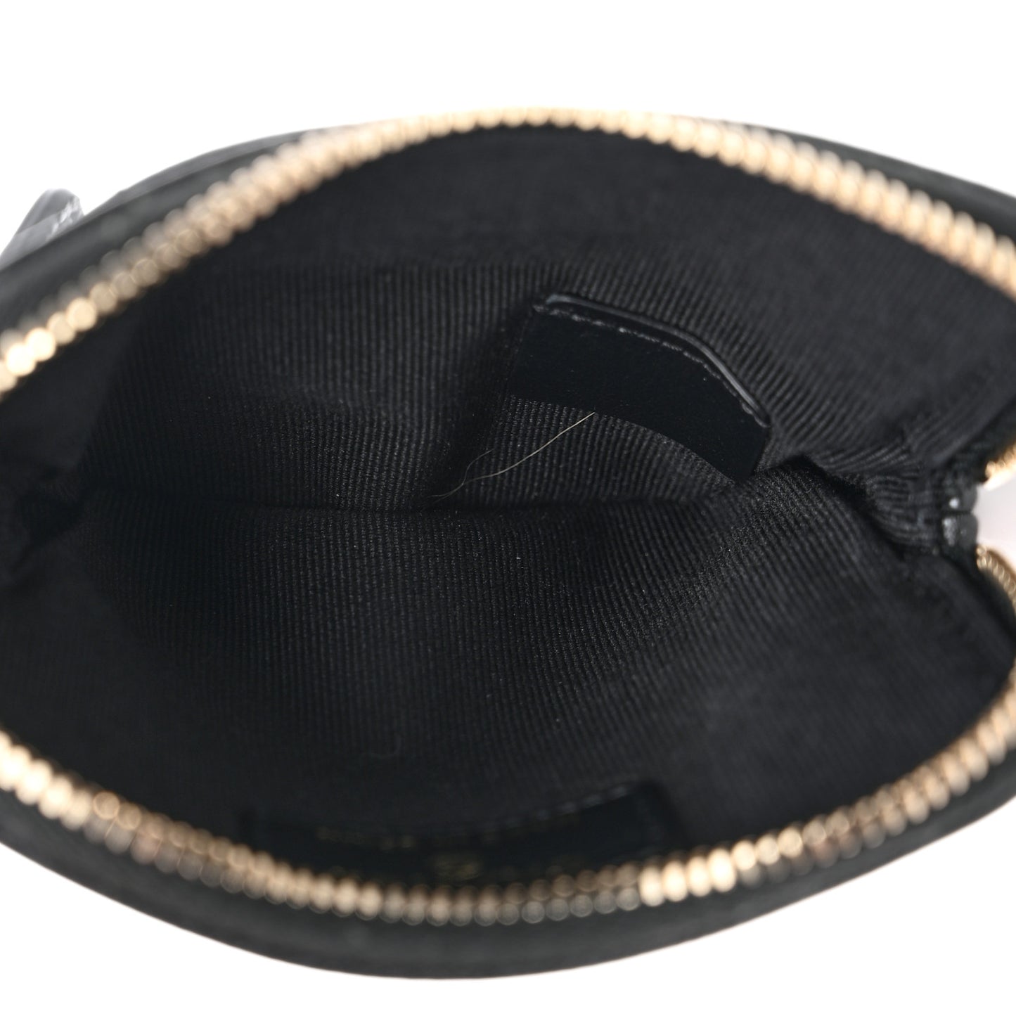 Caviar Quilted Crystal Zip Card Holder Wallet Black