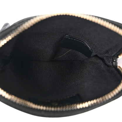Chanel Caviar Quilted Crystal Zip Card Holder Wallet Black 5 of 7