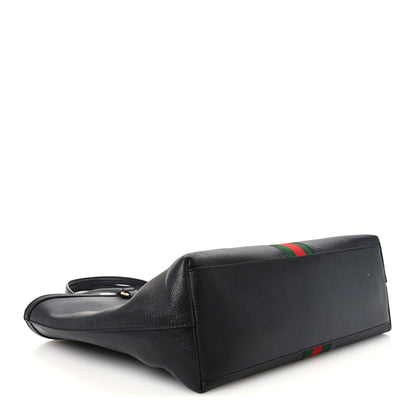Gucci Textured Calfskin Web Medium Ophidia Shopping Tote Black 4 of 12