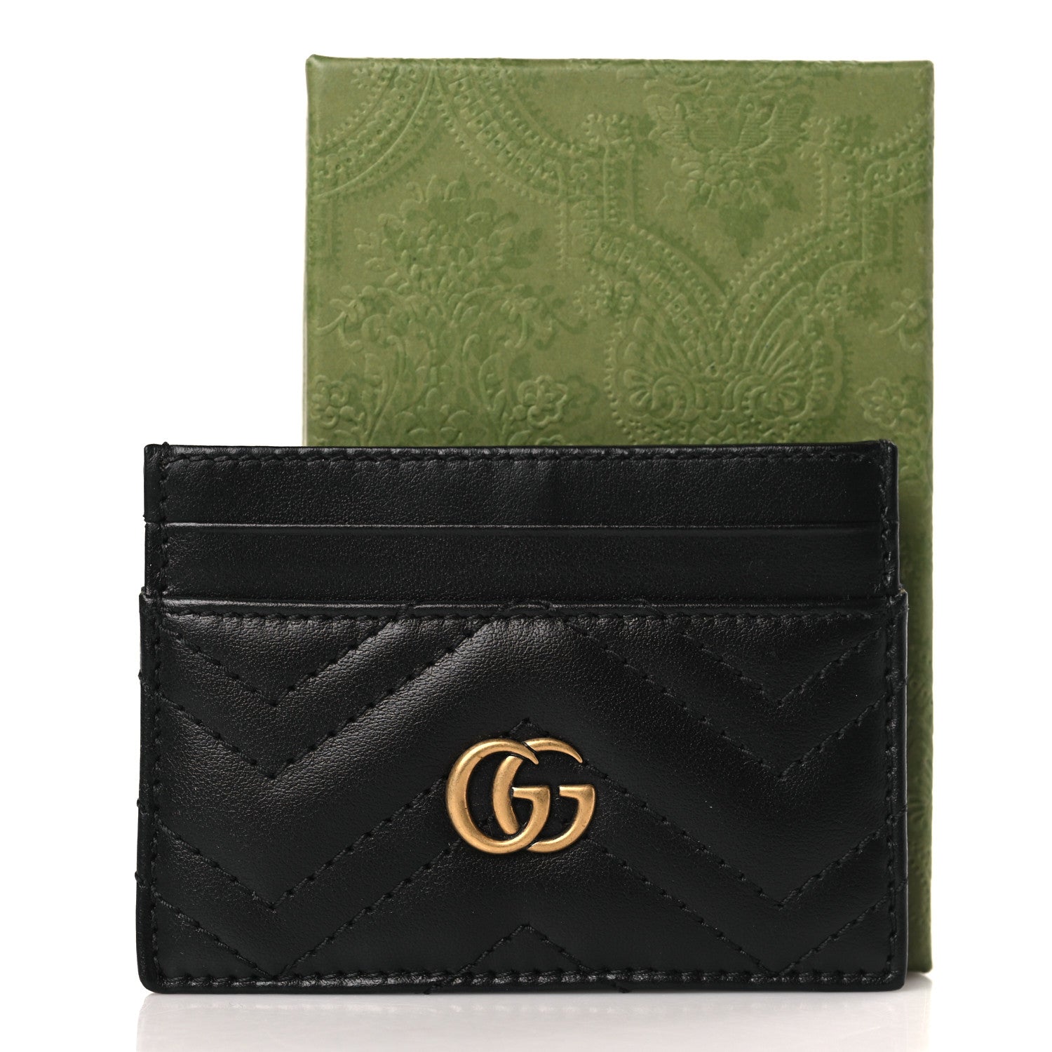 Gucci Calfskin Matelasse GG Marmont Card Holder Black 7 of 7