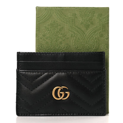 Gucci Calfskin Matelasse GG Marmont Card Holder Black 7 of 7