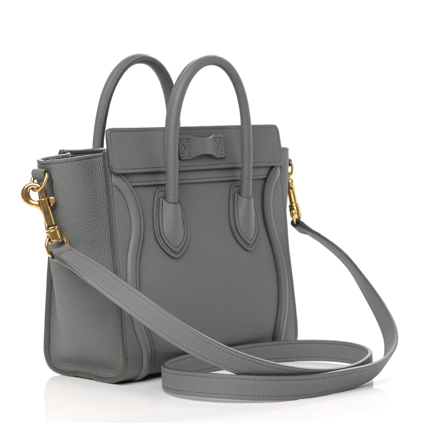 Drummed Calfskin Nano Luggage Kohl