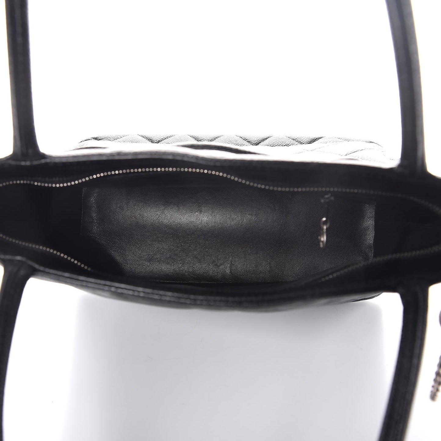 Caviar Quilted Medallion Tote Black