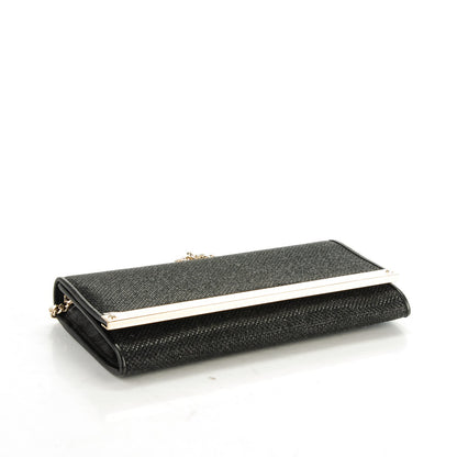 Jimmy Choo Glitter Lame Milla Wallet on Chain Black 4 of 6