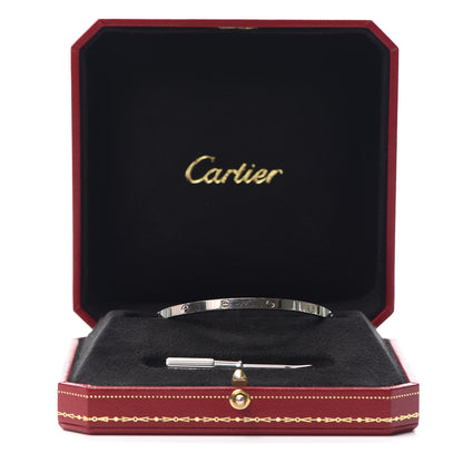 Cartier 18K White Gold Small LOVE Bracelet 18 6 of 6