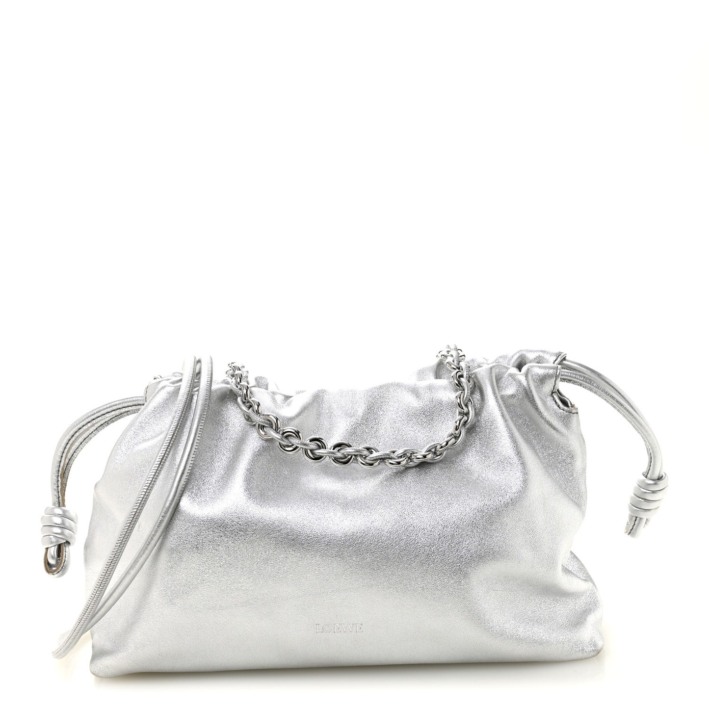 Metallic Nappa Donut Chain Flamenco Knot Silver