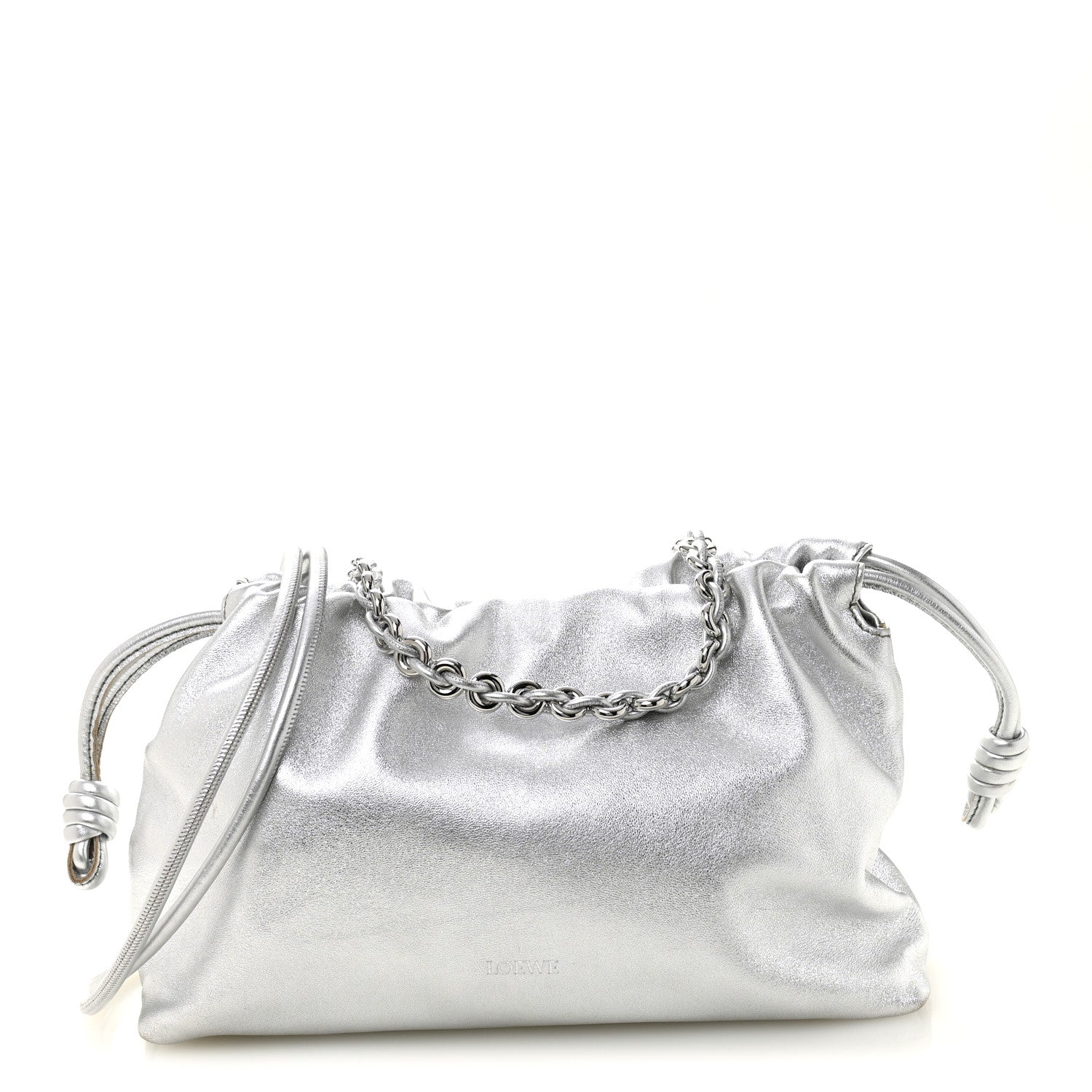 Loewe Metallic Nappa Donut Chain Flamenco Knot Silver 1 of 9
