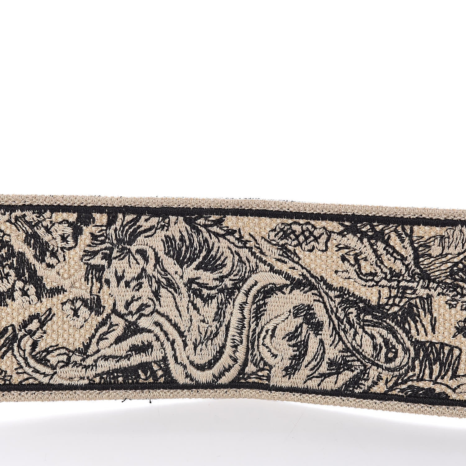 Christian Dior Canvas Embroidered Shoulder Strap Black 5 of 6