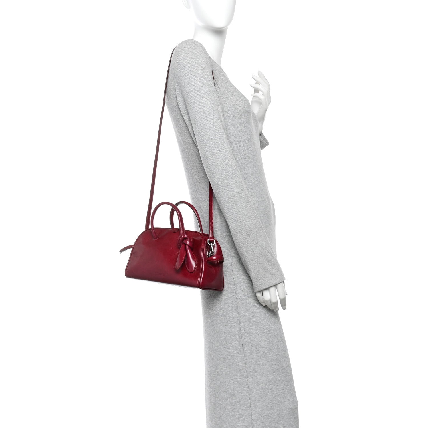 Jacquemus Shiny Calfskin Small Turismo Bag Burgundy 2 of 10