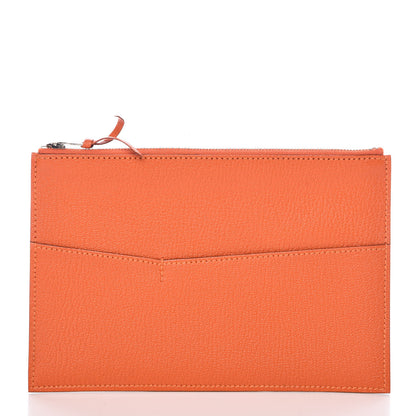 Hermes Chévre Mysore Envelope Trio Wallet Rouge Tomate Orange Lime 6 of 17