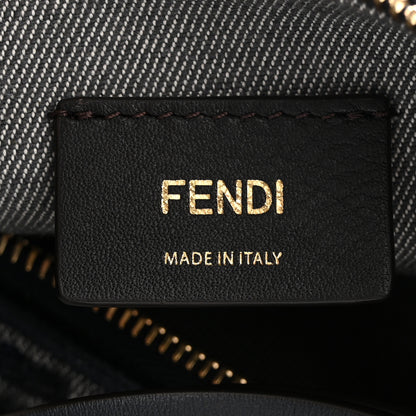 Fendi Chenille Vitello Grace FF 1974 Small Fendigraphy Hobo Bag Blue 6 of 11