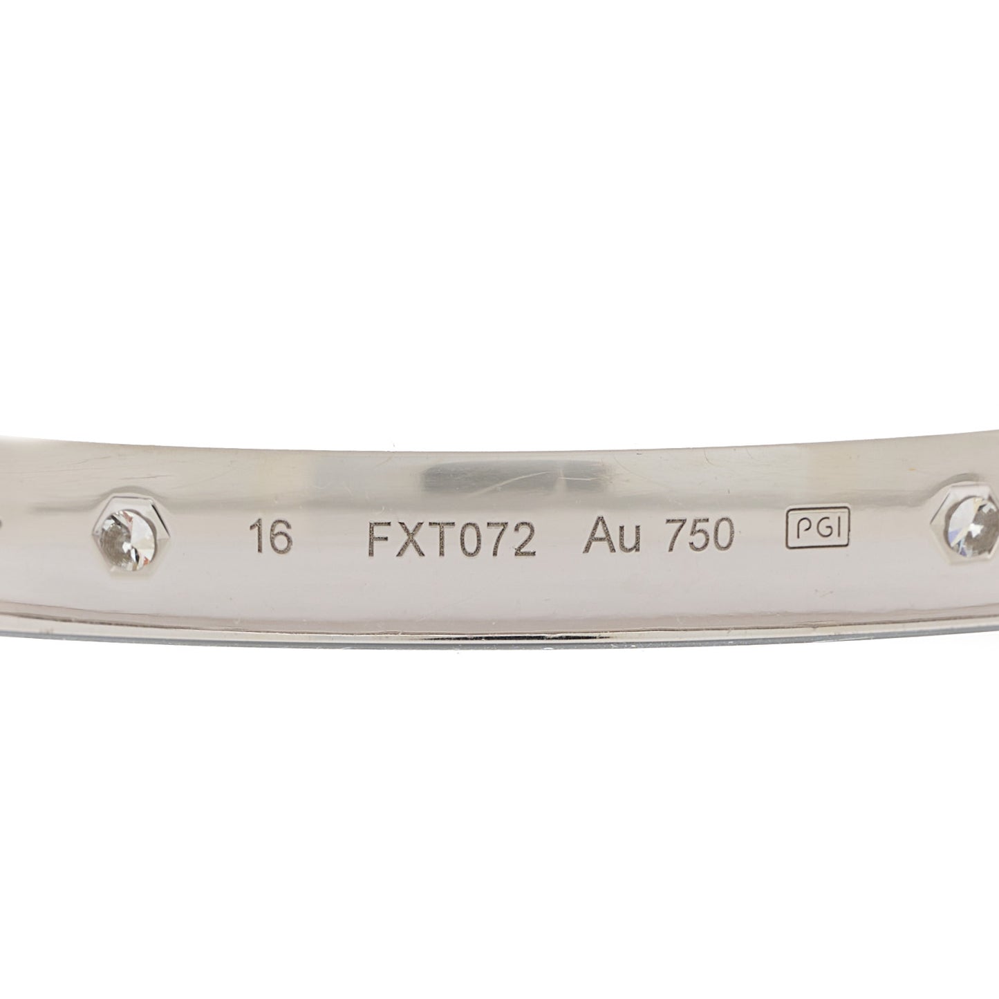 18K White Gold 4 Diamond LOVE Bracelet 16