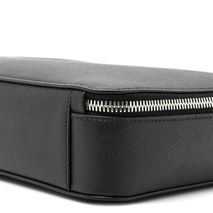 Prada Saffiano Travel Medium Brique Crossbody Bag Black 8 of 9