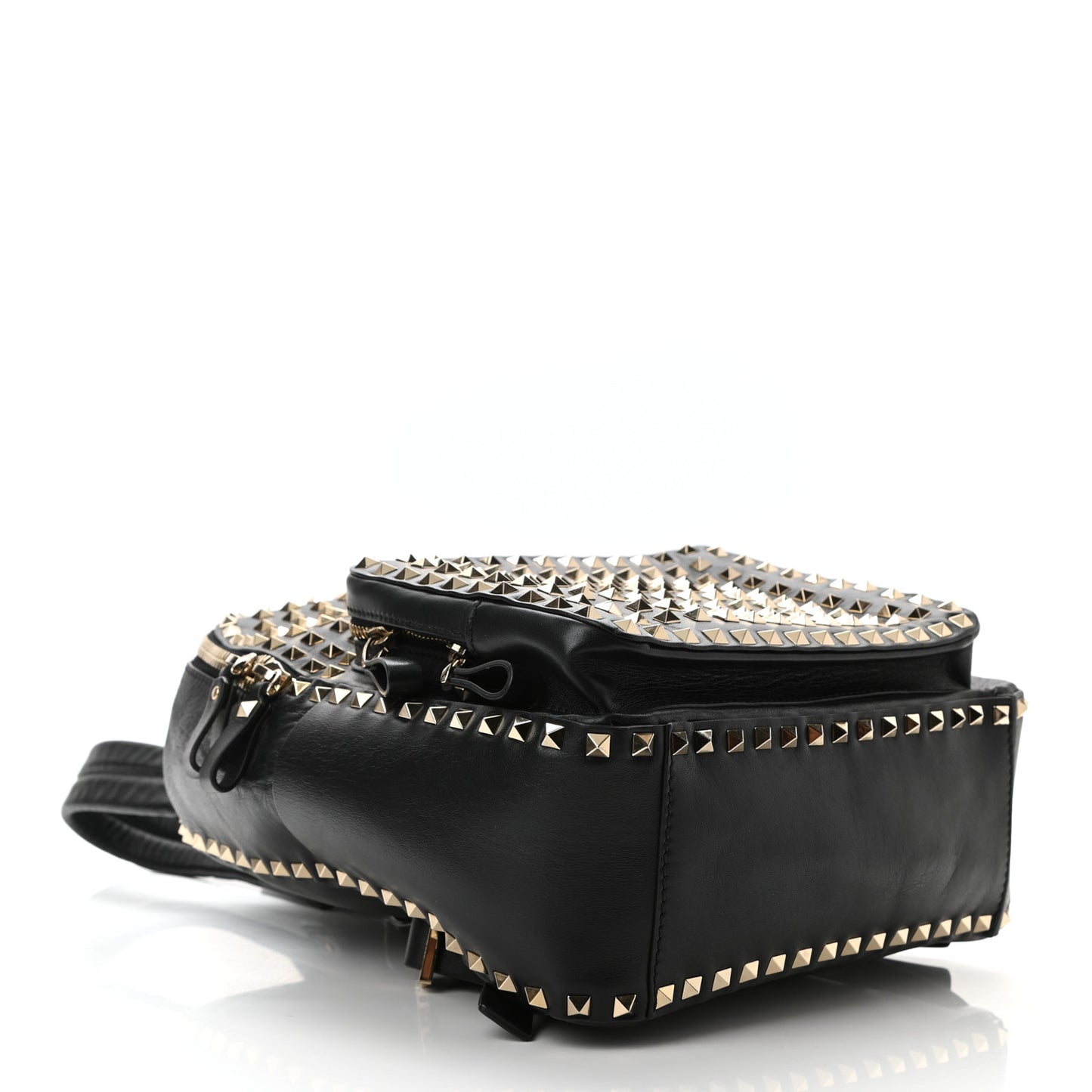 Calfskin Medium Rockstud All Over Backpack Black