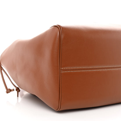 Celine Smooth Calfskin Cuir Triomphe Cabas Drawstring Tan 10 of 11