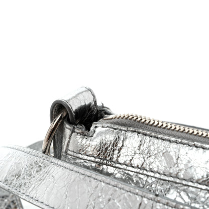 Balenciaga Metallized Agneau Arena Classic Hardware Mini Le City Moto Silver 10 of 11