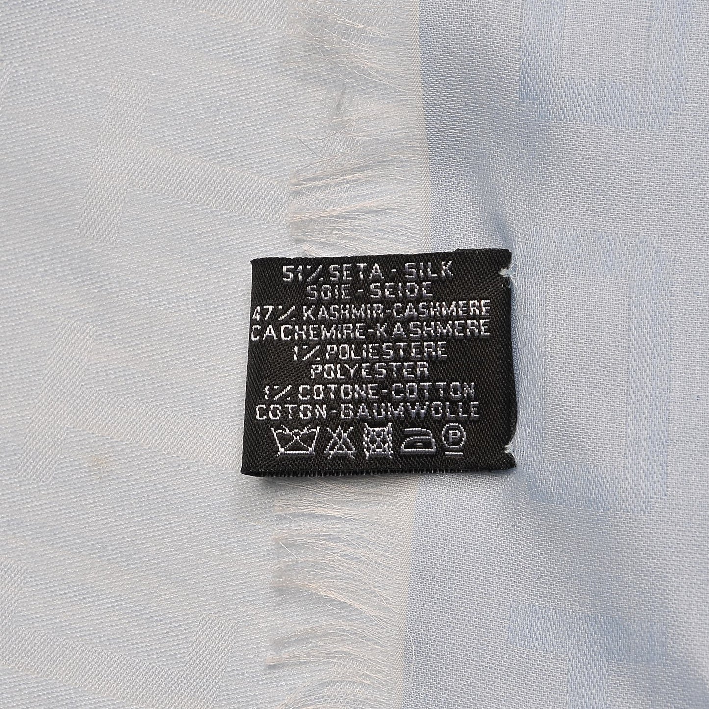 Silk Cashmere N°5 Square Scarf Light Blue