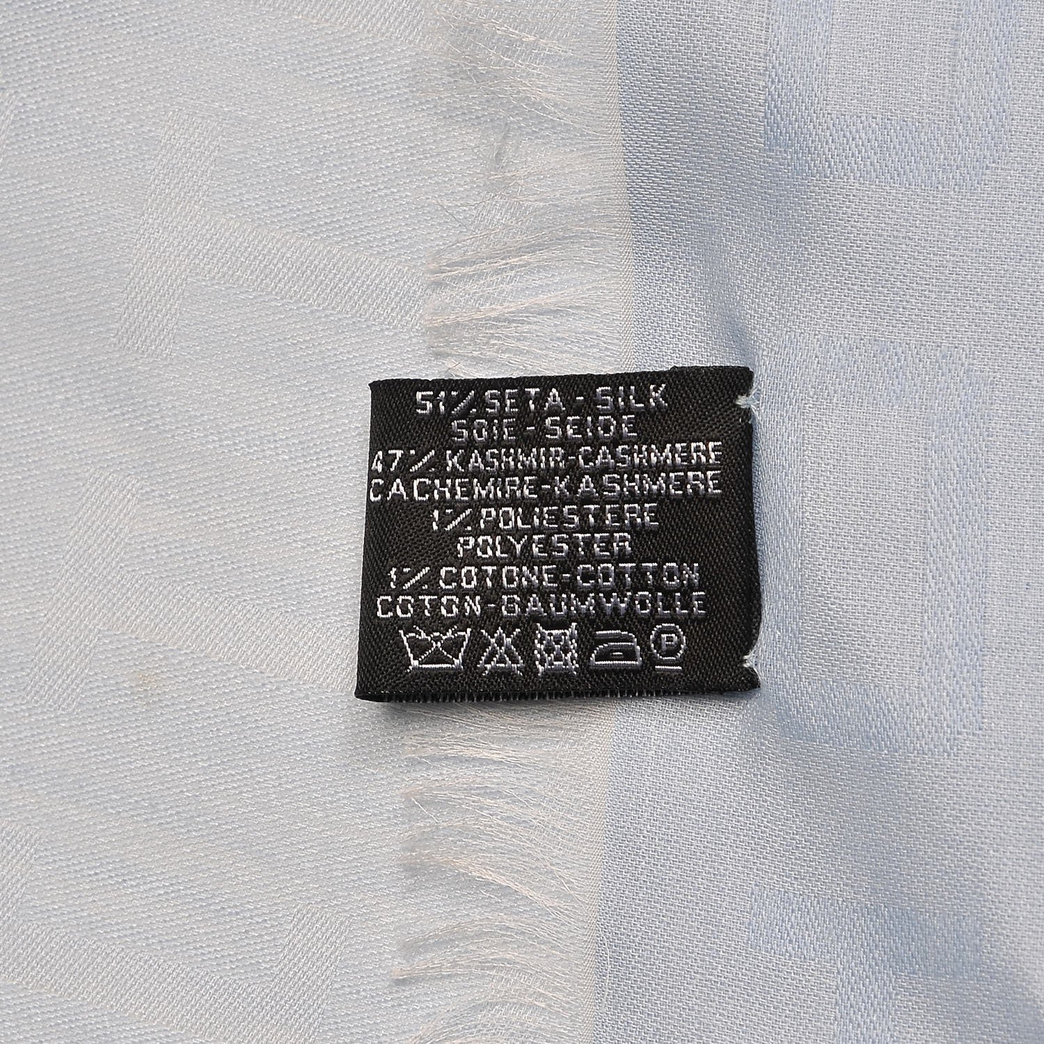 Chanel Silk Cashmere N°5 Square Scarf Light Blue 4 of 4