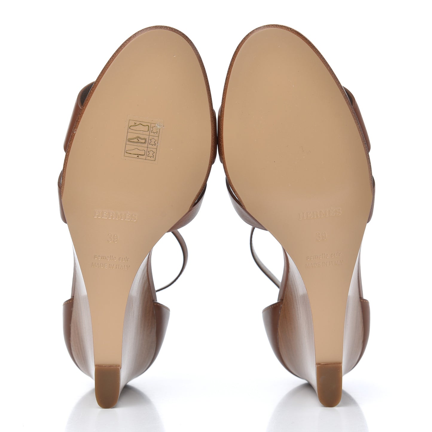 Calfskin Legend Wedge Sandals 39 Gold