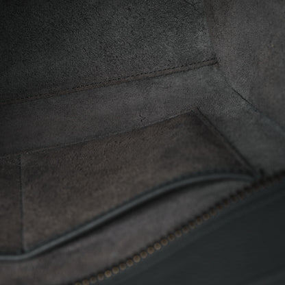 Celine Drummed Calfskin Micro Luggage Kohl 12 of 12