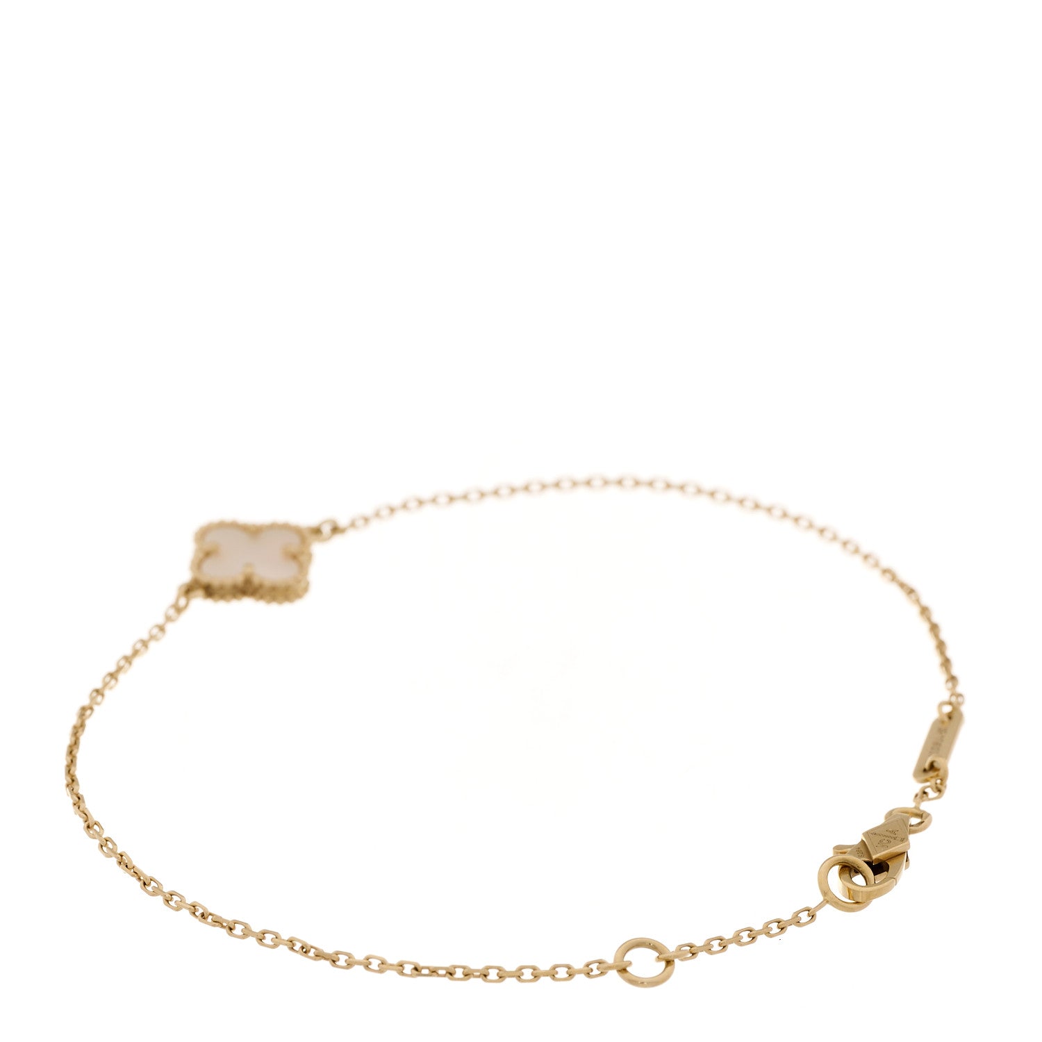 Van Cleef & Arpels 18K Yellow Gold Mother of Pearl Sweet Alhambra Bracelet 3 of 7