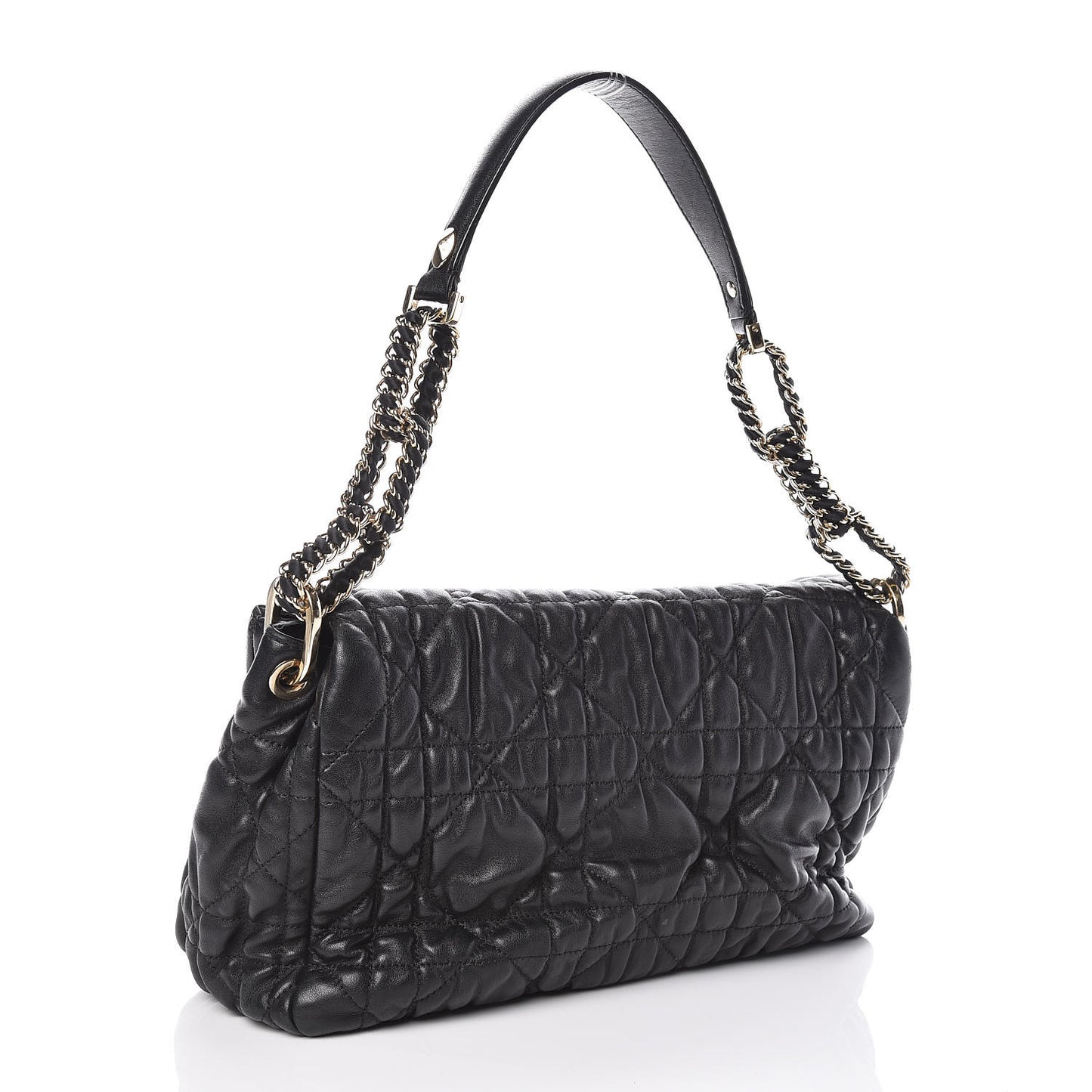 Lambskin Cannage Medium Delidior Flap Bag Black