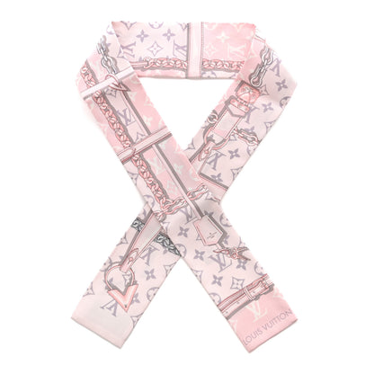 Louis Vuitton Silk Monogram Confidential Bandeau Light Pink Porcelain Rose Beige Ebony 1 of 4